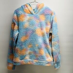 Athleta Girl XXL/16 So Snug Sherpa Printed hoodie Sweatshirt  Cozy Soft